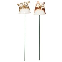 Article Piquet décoratif en céramique en forme de hibou pour plantes, 26 cm, lot de 2