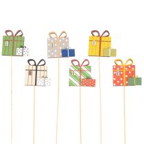 Article Piquets décoratifs en bois cadeaux colorés 31 cm 12 pièces