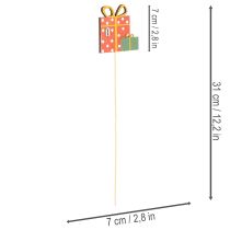 Article Piquets décoratifs en bois cadeaux colorés 31 cm 12 pièces