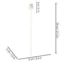 Article Figurines fantômes sur bâton en bois 54 cm décoration Halloween - Lot de 8