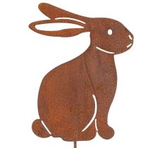 Article Piquet de jardin en métal en forme de lapin de Pâques, pour une décoration printanière élégante en extérieur, 80 cm