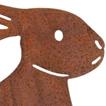 Article Décoration de Jardin Lapin en Métal Effet Rouille 80 cm - Lot de 4