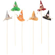 Article Décorations sur pique chapeau de sorcière en feutrine 28 cm lot de 12