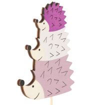 Article Dessus en bois décoratif Hérissons colorés 34 cm Lot de 12