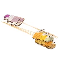 Article Dessus en bois décoratif Hérissons colorés 34 cm Lot de 12