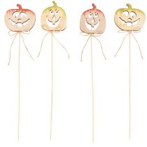 Article Lot de 12 piques décoratives citrouille en bois Halloween 31 cm