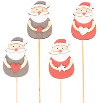 Article Décorations en bois Père Noël sur bâton, 31 cm, lot de 12 pièces, intérieur