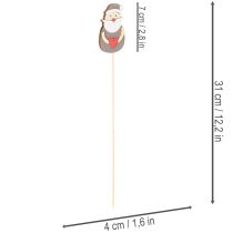 Article Décorations en bois Père Noël sur bâton, 31 cm, lot de 12 pièces, intérieur