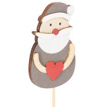 Article Décorations en bois Père Noël sur bâton, 31 cm, lot de 12 pièces, intérieur