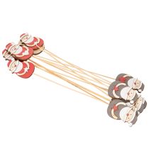 Article Décorations en bois Père Noël sur bâton, 31 cm, lot de 12 pièces, intérieur