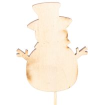 Article Lot de 12 piques en bois avec motif bonhomme de neige pour décorations florales, 31 cm