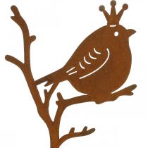 Article Patine décoration de jardin plug métal oiseau avec couronne 6 pièces