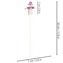 Article Figures épouvantails en bois sur pique 30cm assorties 12 pièces