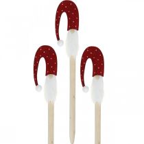 Nain de Noël, nain de jardin, décoration de Noël en bois L51cm 3pcs