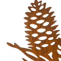 Article Piquet décoratif en métal motif pomme de pin 96 cm