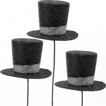 Article Décoration du Nouvel An cylindre chapeau bouchon décoratif paillettes 5cm 12 pcs
