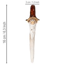 Article Figurine décorative de nain de jardin pour pots de fleurs, 16 cm, lot de 2
