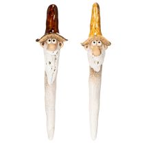 Article Figurine décorative de nain de jardin pour pots de fleurs, 16 cm, lot de 2