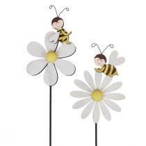 Décoration de printemps bouchon de fleur décoration d&#39;abeille 11 × 7,5 cm 6 pièces