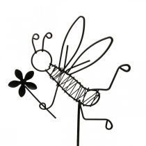 Bouchon fleur métal décoration abeille noir 8.5cm 4pcs