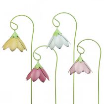 Piquets de jardin en métal Fleurs décoratives colorées Piquets de lit L34 4pcs