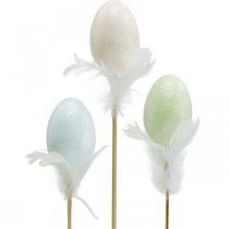 Article Oeufs de Pâques artificiels sur bâton oeuf pastel décoration de Pâques H6cm 6pcs
