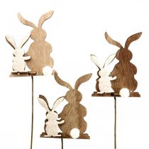 Bouchon fleur lapin bouchon décoratif fil de bois 5,5x0,5x7cm 12 pièces