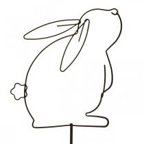 Piquets de jardin Lapin en métal Noir Piquets de lit 9,5–11 cm 6pcs