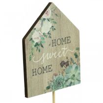 Bouchons fleurs bois Home Sweet Home décoration 6.5x7.5cm 18pcs