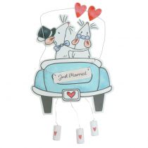 Pendentif déco &quot;Just Married&quot; 30cm x 17cm 2pcs