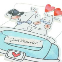 Pendentif déco &quot;Just Married&quot; 30cm x 17cm 2pcs