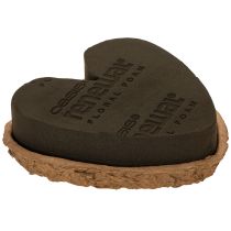 Article Cœur en mousse florale OASIS® Renewal® Biolit®, 18 cm, brun, pour compositions florales, lot de 2
