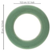 Article Anneau en mousse florale vert Ø25cm composition de couronne 4 pièces