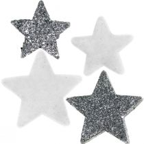 Décoration à parsemer Etoiles de Noël gris/noir Ø4/5cm 40p