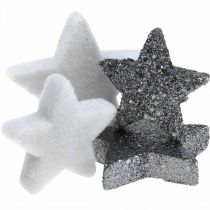 Décoration à parsemer Etoiles de Noël gris/noir Ø4/5cm 40p