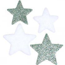 Décoration à parsemer Etoiles de Noël, étoiles à parsemer bleu, blanc Ø4/5cm 40p