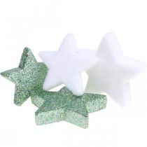 Article Décoration de Noël étoiles dispersées vert blanc Ø4/5cm 40 pcs