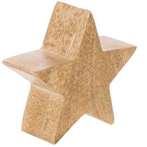 Article Figurines étoiles en bois 10 cm avec finition verte et blanche, lot de 3