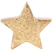 Article Étoiles décoratives en bois doré 5 cm, lot de 9