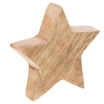 Article Étoiles décoratives en bois doré 5 cm, lot de 9