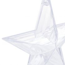Article Étoile à suspendre en plastique transparent pour décorations de sapin de Noël 12 cm 6 pcs