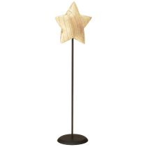 Article Étoile en bois, décoration de table en bois naturel H42cm