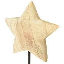 Article Étoile en bois, décoration de table en bois naturel H42cm