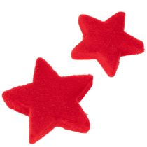 Article Étoiles en plastique floqué rouges, décoratives, 4-5 cm, lot de 40