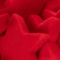 Article Étoiles en plastique floqué rouges, décoratives, 4-5 cm, lot de 40