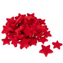 Article Étoiles en plastique floqué rouges, décoratives, 4-5 cm, lot de 40