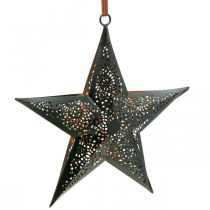 Article Suspension de Noël Star Metal Star Noir H19cm