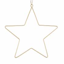 Article Décoration étoile à suspendre métal doré Ø35cm 4pcs