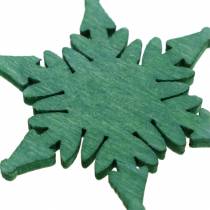 Article Décoration à disperser étoile de Noël vert, blanc assorti 4cm 72 pcs