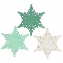 Article Décoration à disperser étoile de Noël vert, blanc assorti 4cm 72 pcs